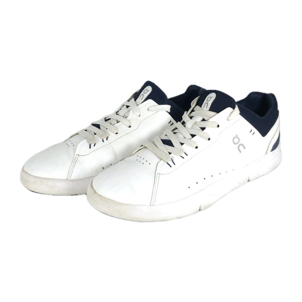 On Cloud Men's The Roger Advantage US9,5 Leather White Blue Tennis Sneakers